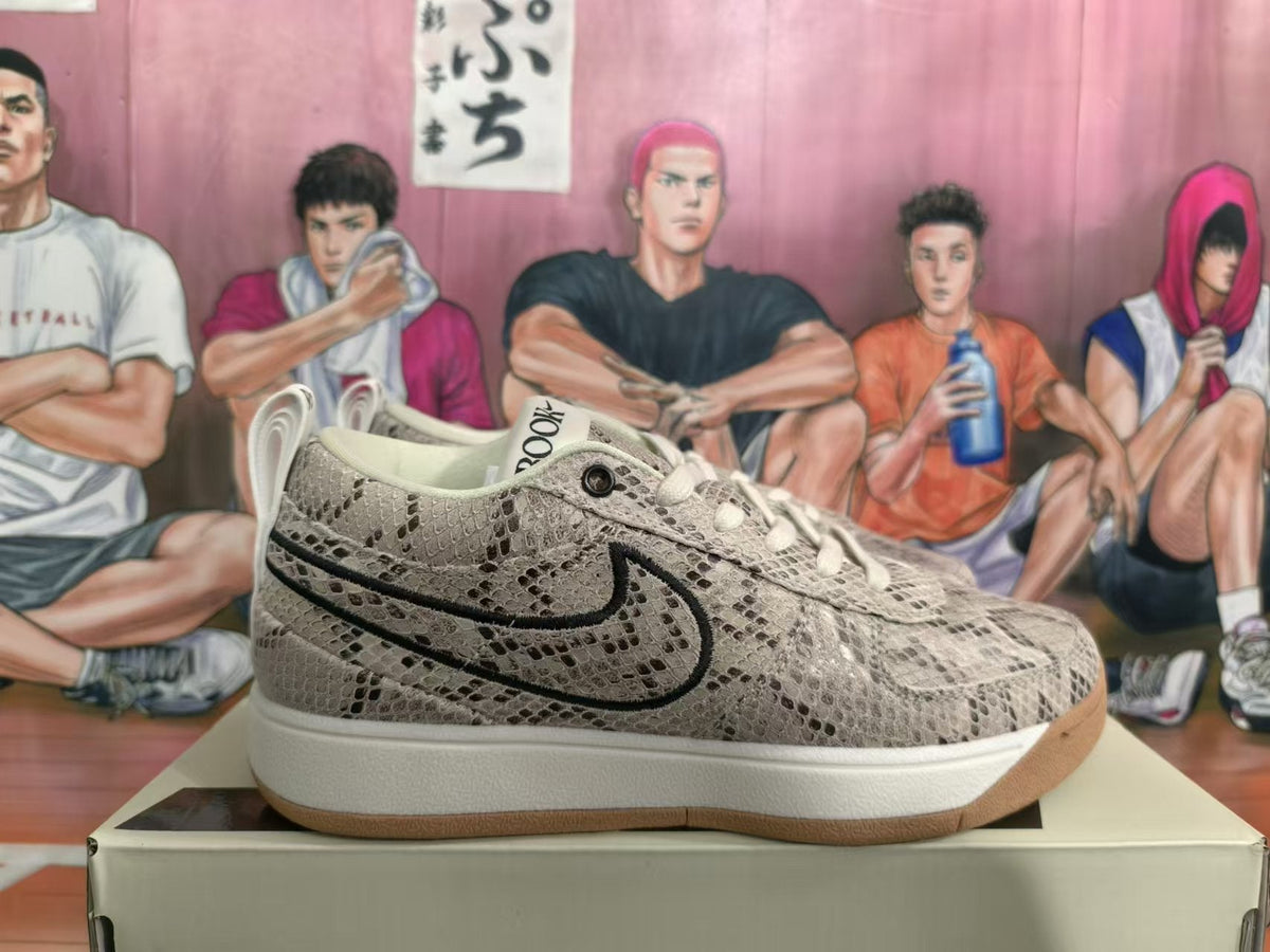 Nike Book 1 Gray Snakeskin-Pattern Sneakers