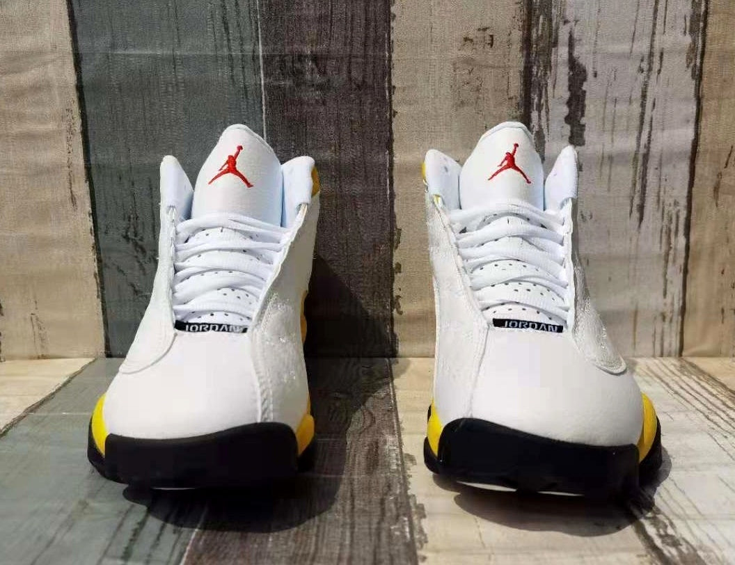 Jordan 13 White and Yellow Men's Sneakers