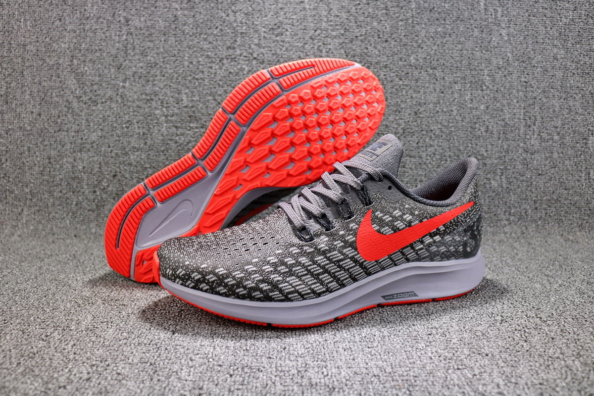 Nike Air Zoom Pegasus 35 Running Shoes, Grey/Crimson 942851-006
