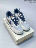 Nike Air Force 1 '07 Low White Navy Gray Sneakers 2607JDD1357A17