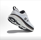 HOKA Bondi 8 White and Black Running Shoes