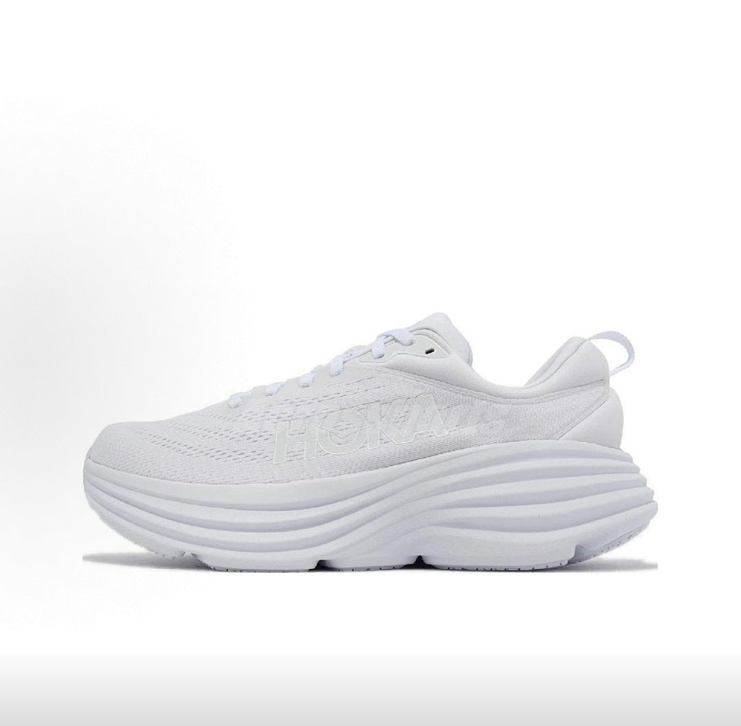 HOKA Bondi 8 White Running Sneakers