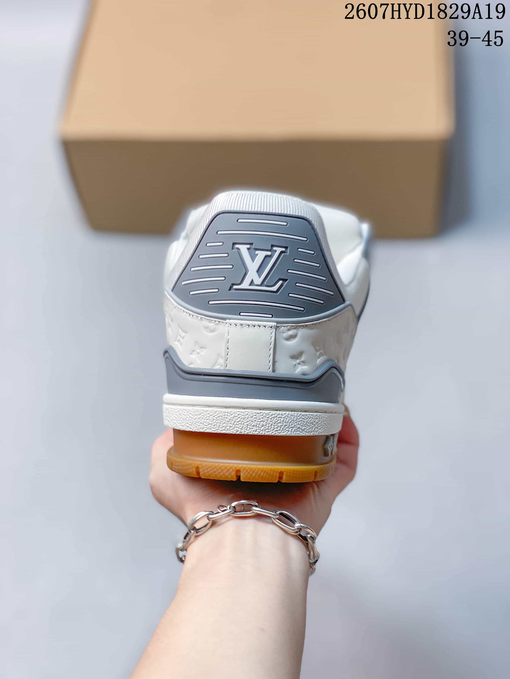 Louis Vuitton Trainer Maxi Low-Top Sneakers White Gray