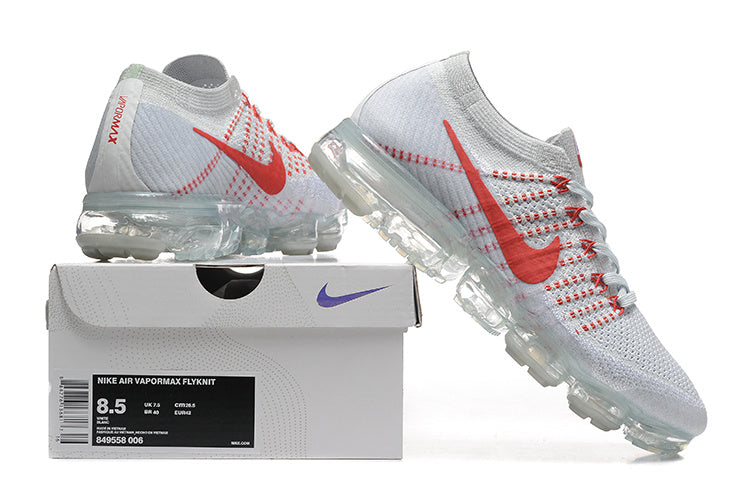 Nike Air VaporMax Flyknit White Red 849558-006 Sneakers