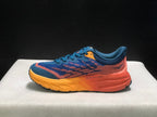 HOKA Speedgoat 5 Trail Running Shoes, Blue and Orange