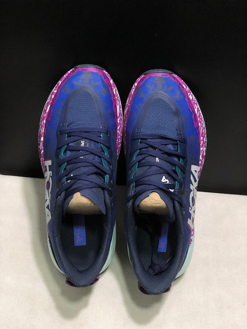 HOKA Speedgoat 6 Trail Running Shoes, Blue and Pink