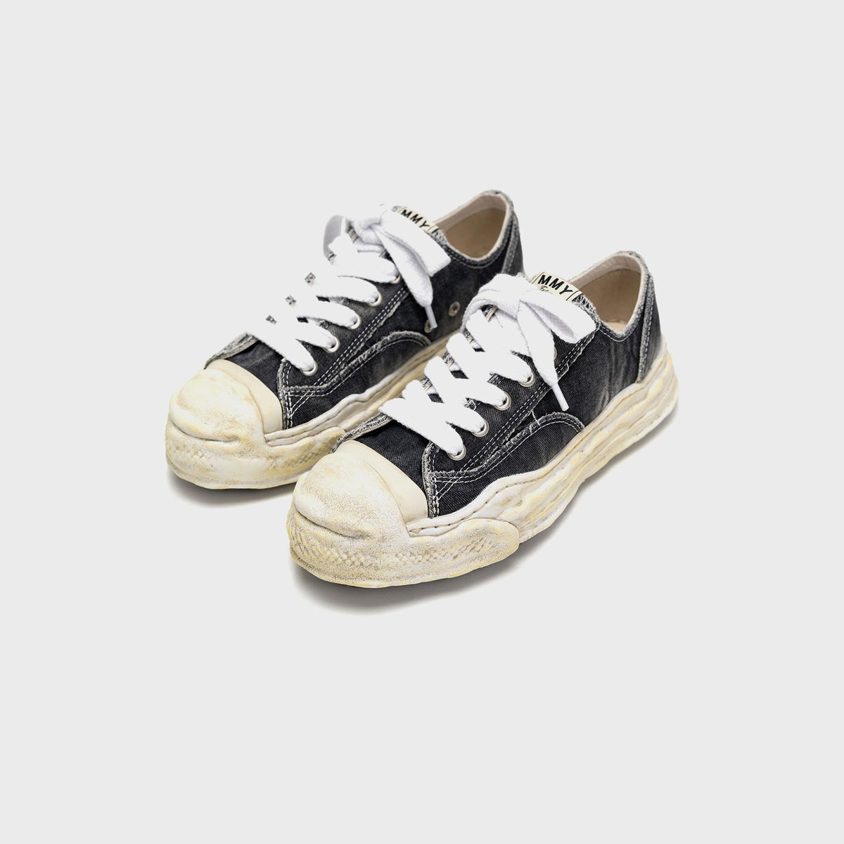 Mihara Yasuhiro Hank Bleach Denim Low Top Sneakers -  Black / Hank