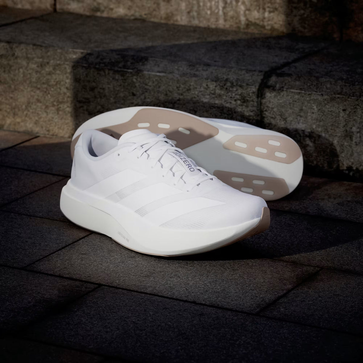 Men's Adidas Adizero Evo SL - Cloud White/Warm Sandstone