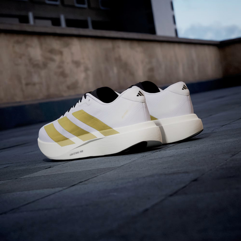 Men's Adidas Adizero Evo SL Woven - Cloud White/Matte Gold/Core Black