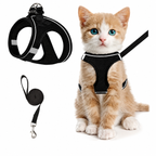 Escape-Proof Adjustable Reflective Mesh Pet Harness Set