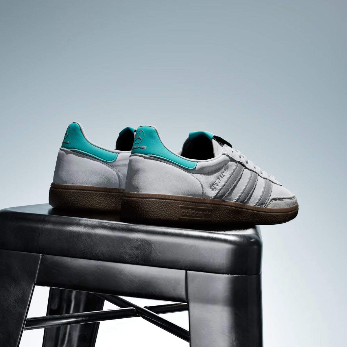 Men's Adidas Handball Spezial Mercedes - Cloud White / Silver Metallic