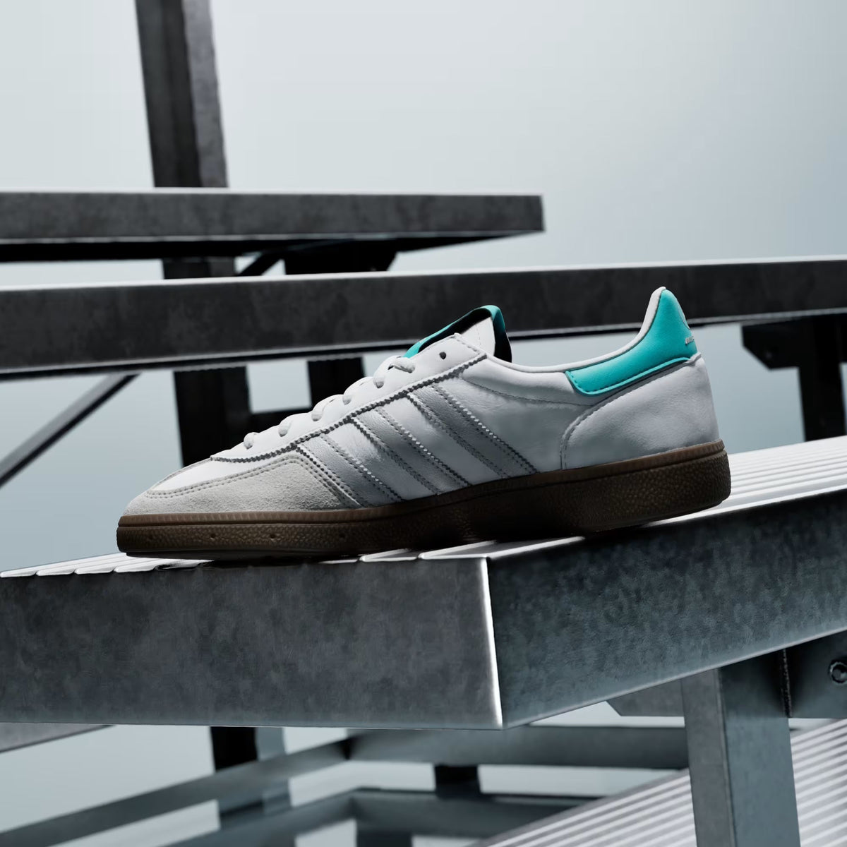 Men's Adidas Handball Spezial Mercedes - Cloud White / Silver Metallic