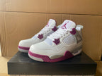 Jordan 4 Retro Sneakers in White and Burgundy