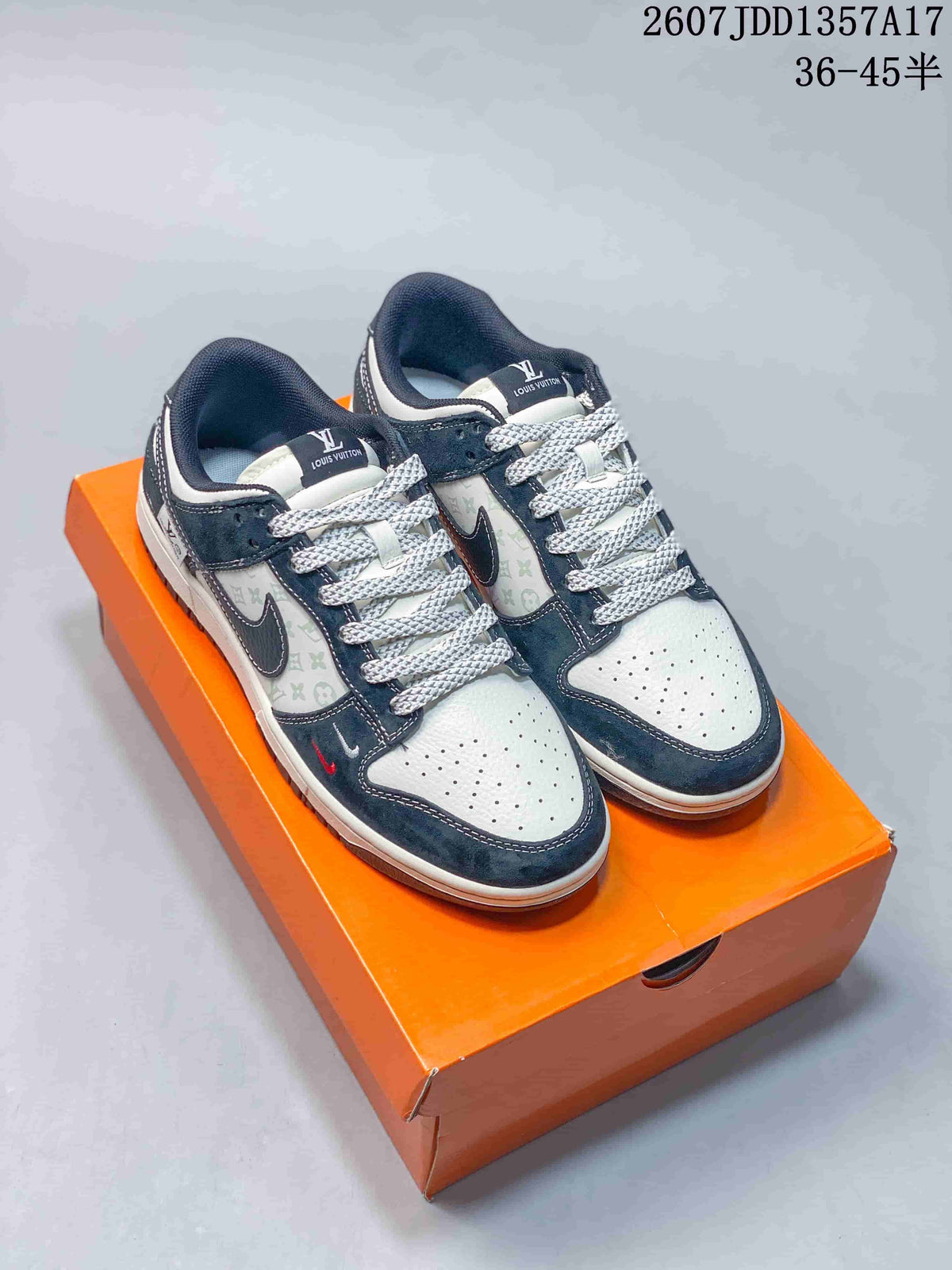 Nike SB Dunk Low Navy and White Sneakers 2607JDD1357A17