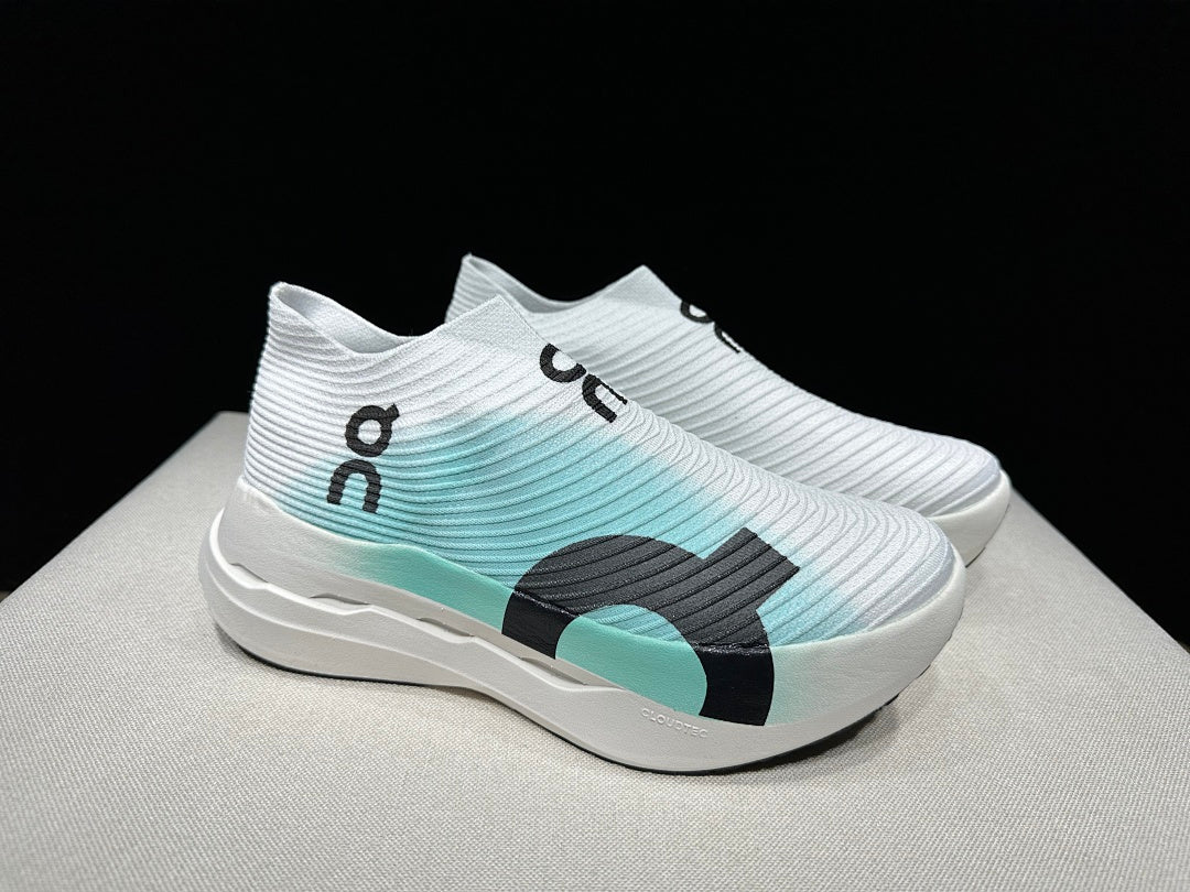 On Cloudboom Strike LS Running Shoes White Light Green