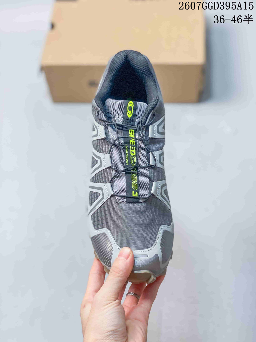 Salomon SPEEDCROSS 3 Trail Running Shoes Gray Lime 2607GGD395A15