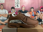 Brown Basketball Sneakers with Metallic Silver Accents