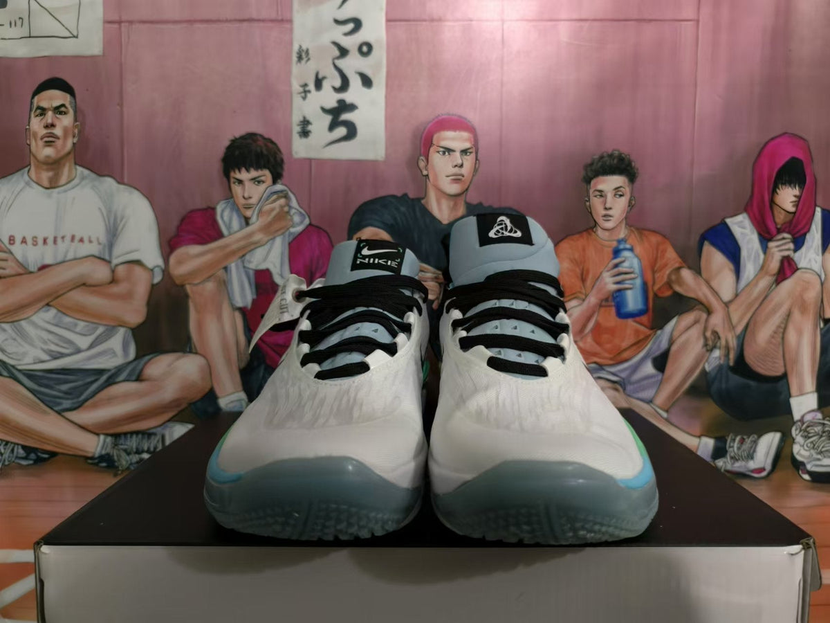 Nike Basketball Shoes in White, Green and Blue