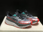 HOKA Stinson 7 Trail Running Shoes Gray Red