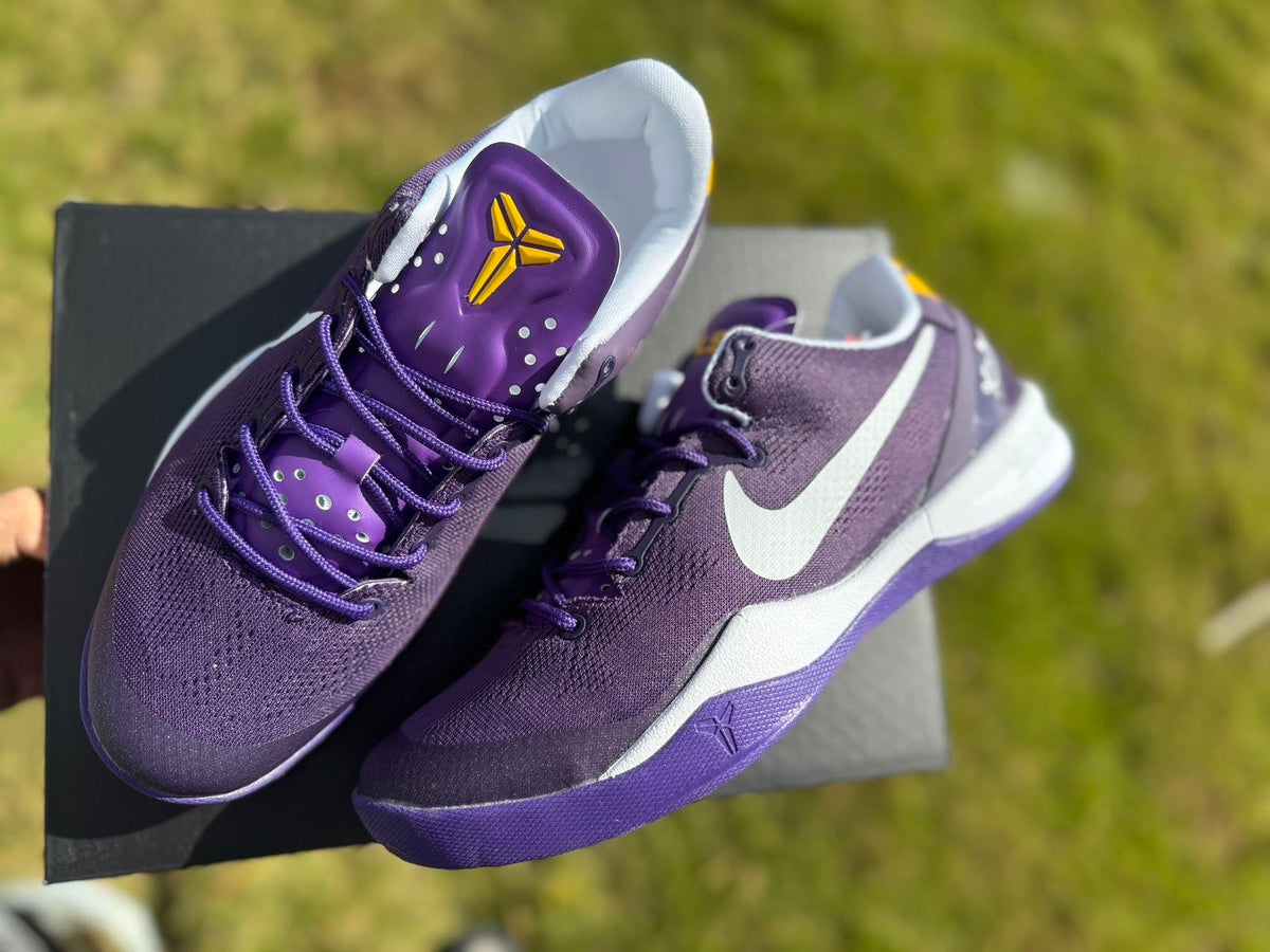 Nike Kobe 8 LSU Away Basketball Shoes, Purple and Gold