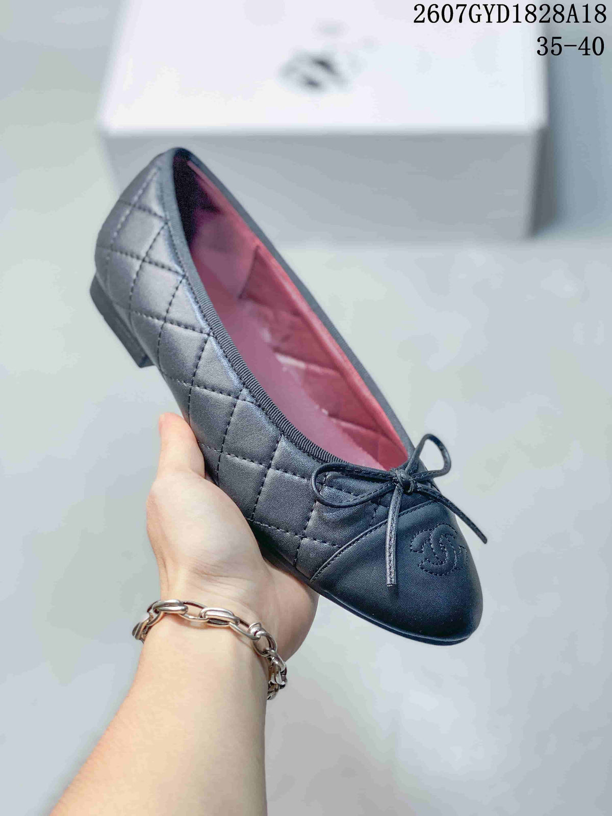 Chanel 26P Washed Denim Ballet Flats Black and Blue
