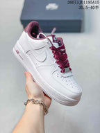 Nike Air Force 1 '07 Low White Burgundy Sneakers