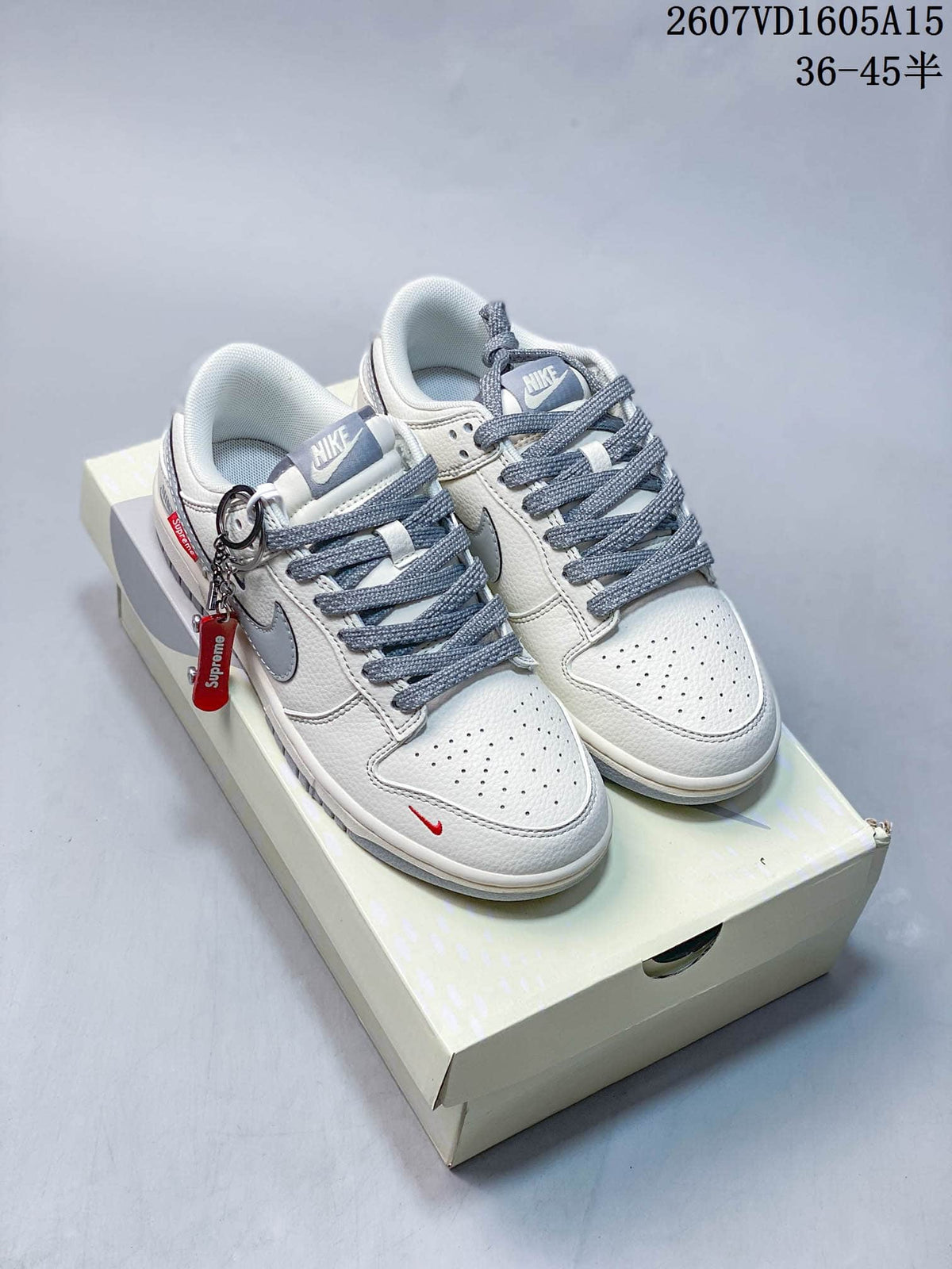 Nike SB Dunk Low LV-Pattern White Grey Sneakers