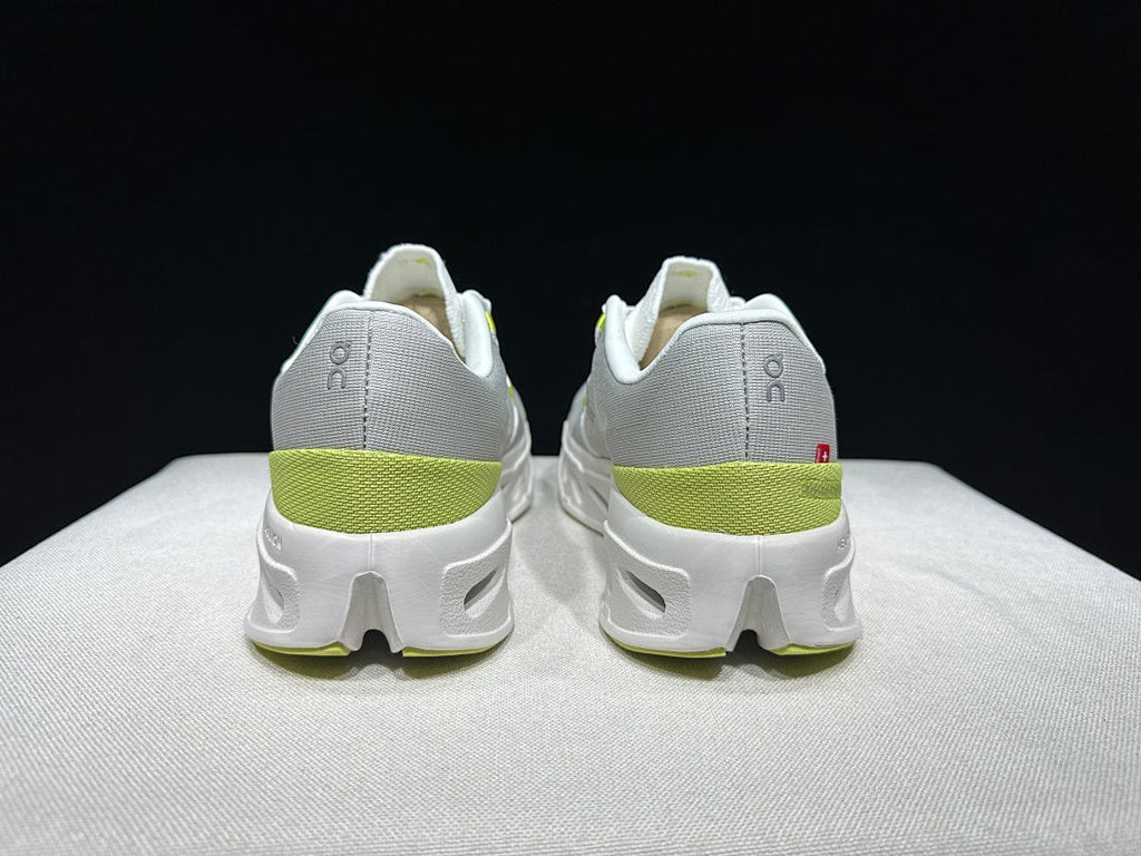 On Cloudeclipse White Green Running Sneakers