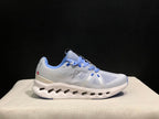 On Cloudsurfer Running Shoes, Heather White and Blue
