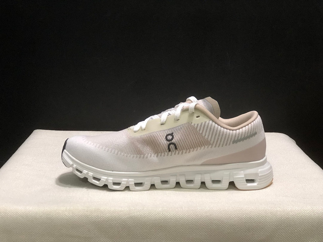 On Cloud 6 Push Sneakers in White and Beige