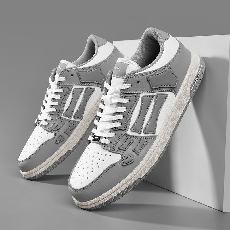 AIVIIRI Gray and White Low-Top Sneakers MFS003-043
