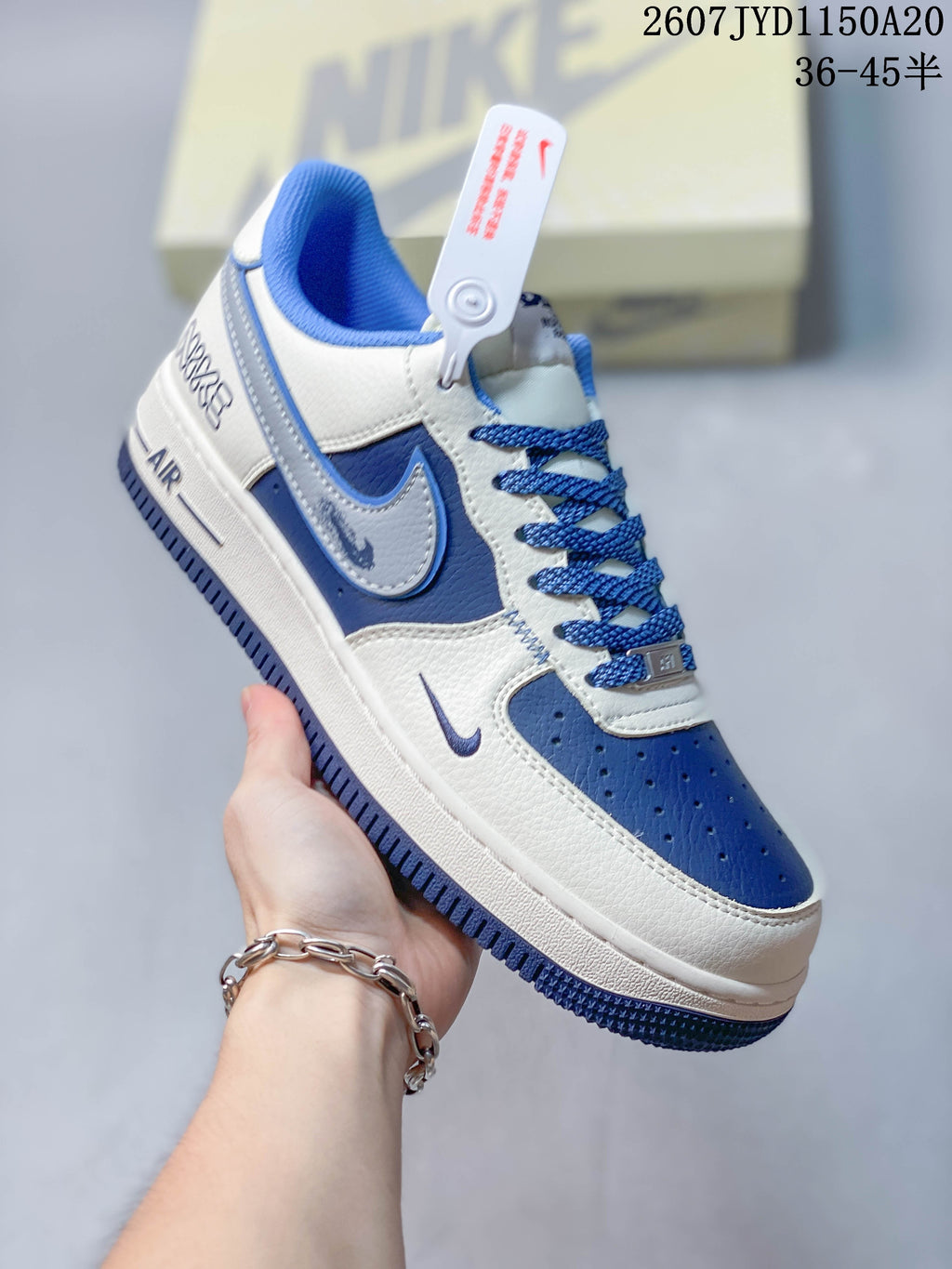Nike Air Force 1 '07 Blue White Custom Sneakers