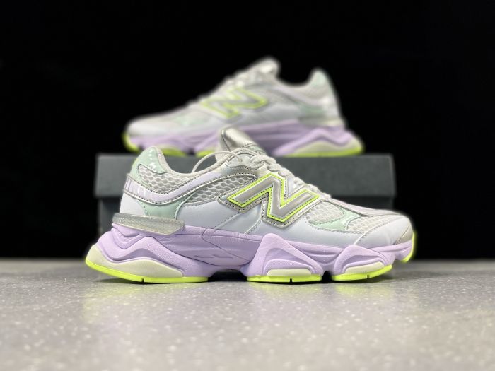 New Balance 9060AGT Sneakers in White, Lavender and Lime