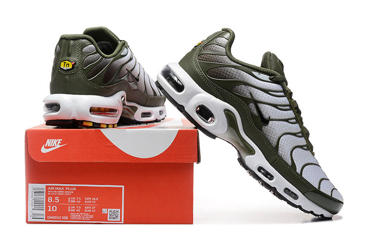 Nike Air Max Plus Sneakers in Silver and Olive
