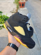 Air Jordan 5 High-Top Sneakers in Black and Yellow