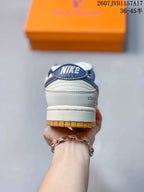 Louis Vuitton x Nike Dunk Low White Navy Sneakers