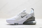 Nike Air Max 270 White and Metallic Silver Sneakers