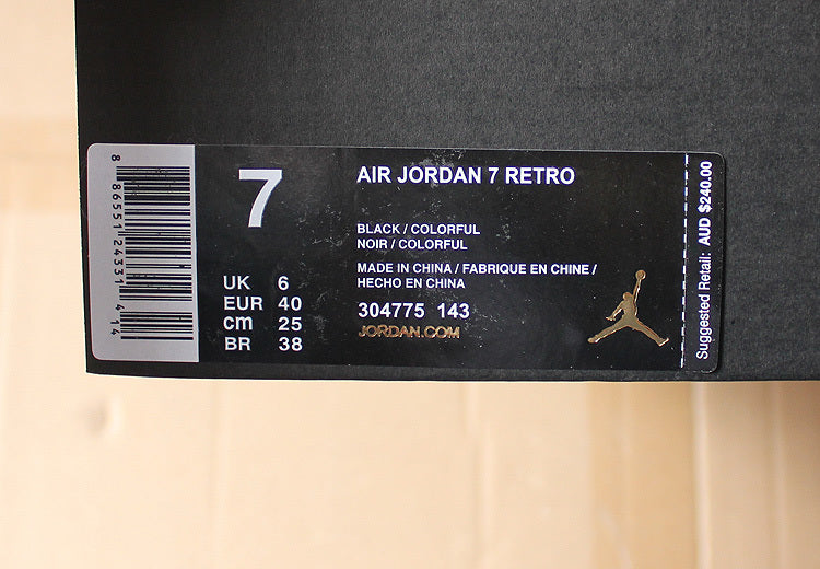 Air Jordan 7 Retro Black Colorful High-Top Sneakers