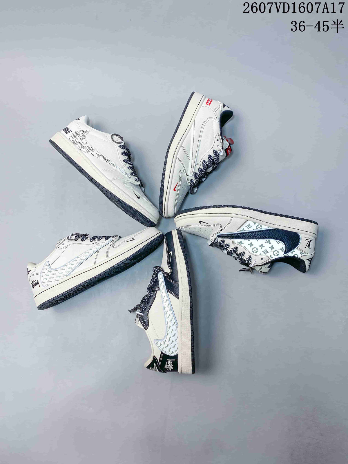 Jordan 1 Low Graphic Sneakers White Dark Details 2607VD1607A17