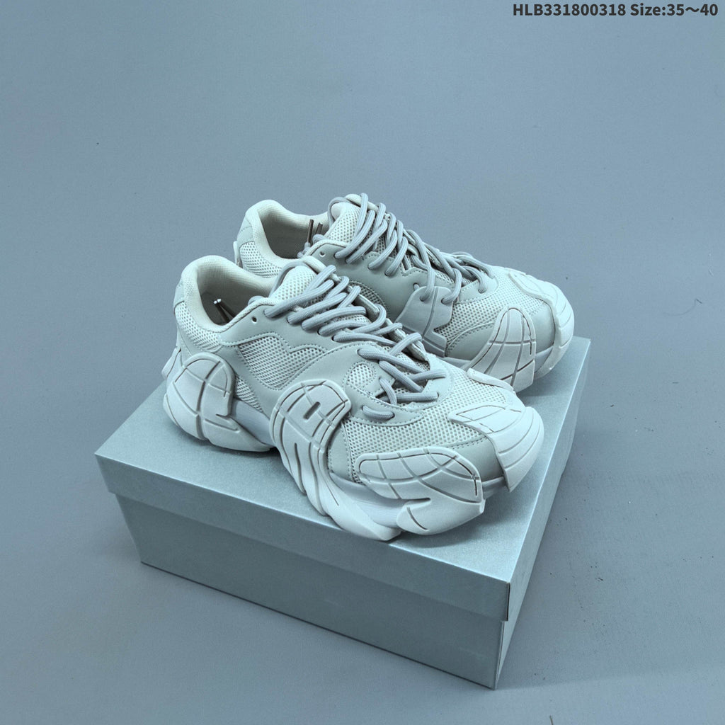 GG-CC Chunky Platform Sneakers in Gray and Pink