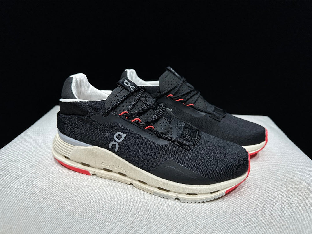 On Cloudnova 2 Sneakers Black and Red