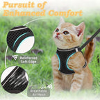 Escape-Proof Adjustable Reflective Mesh Pet Harness Set