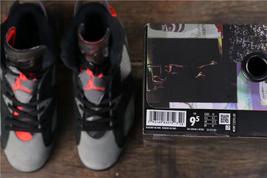 Jordan Air Jordan 6 PSG Black and Grey High-Top Sneakers