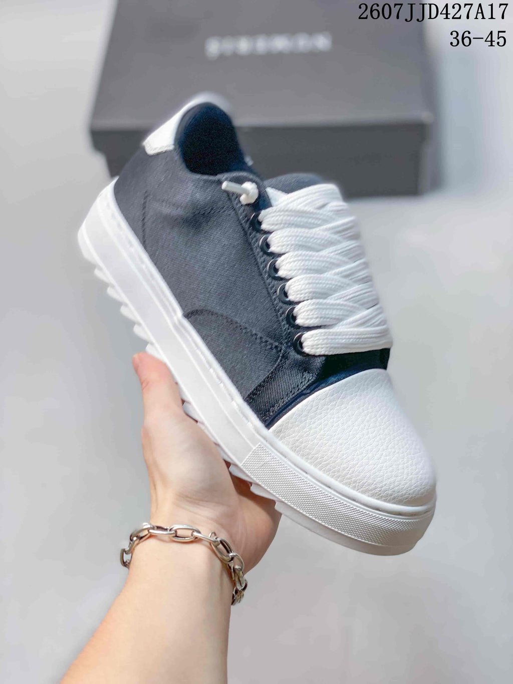 NUMERIS Denim Casual Sneakers Navy and White 07JJD427A1