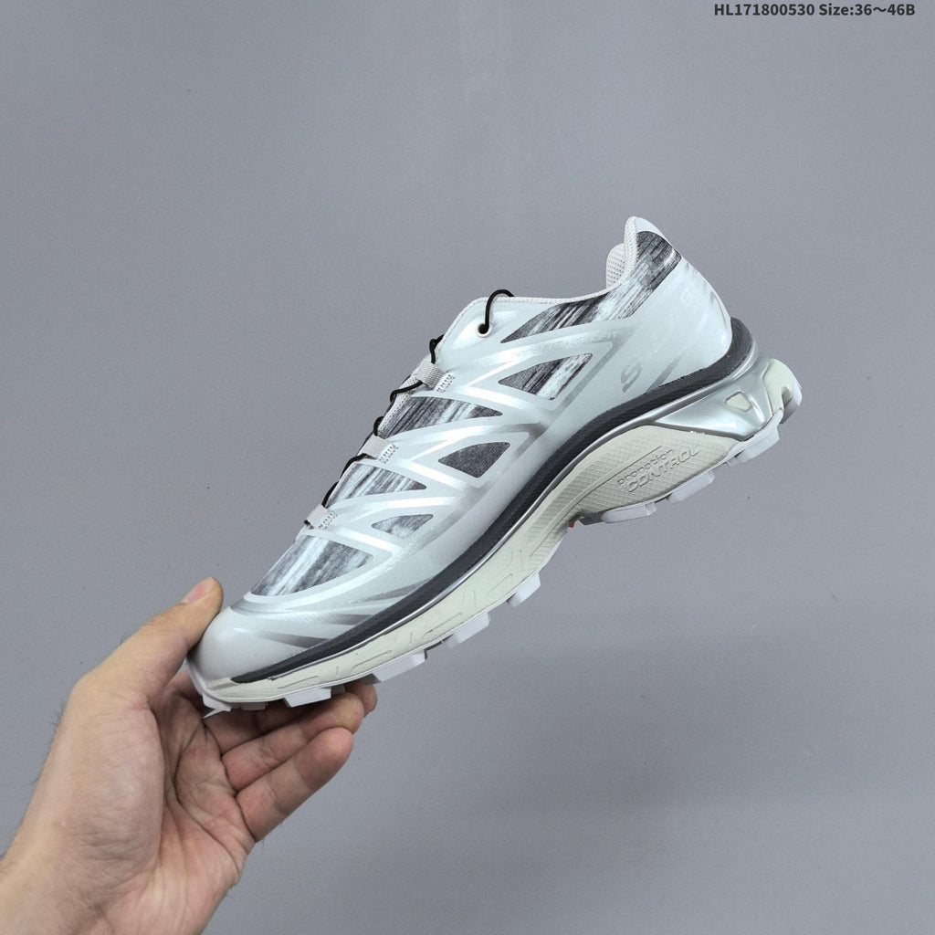 Salomon XT-6 Trail Running Shoes, White and Grey