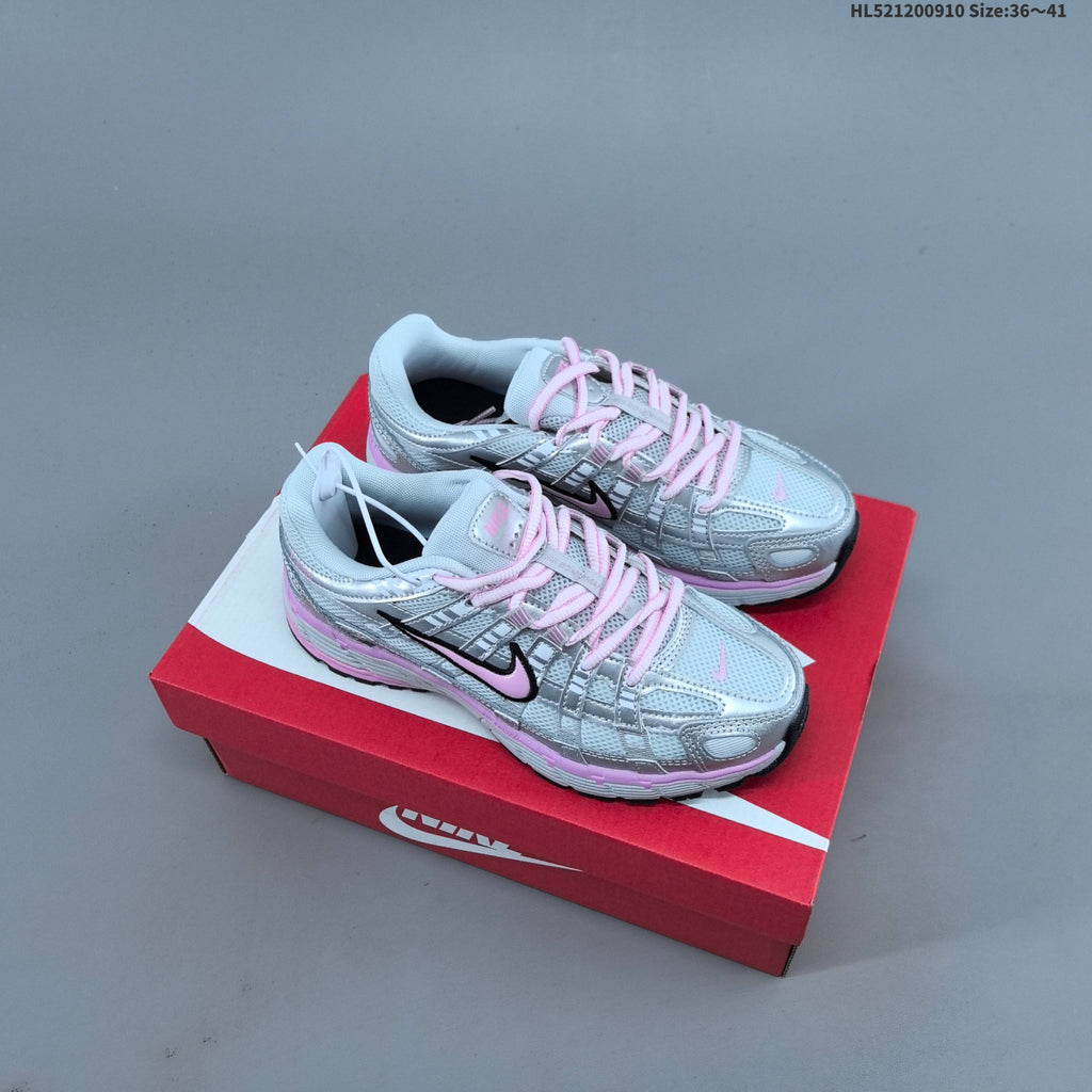 Nike P-6000 Retro Running Sneakers in Cream or Silver Pink