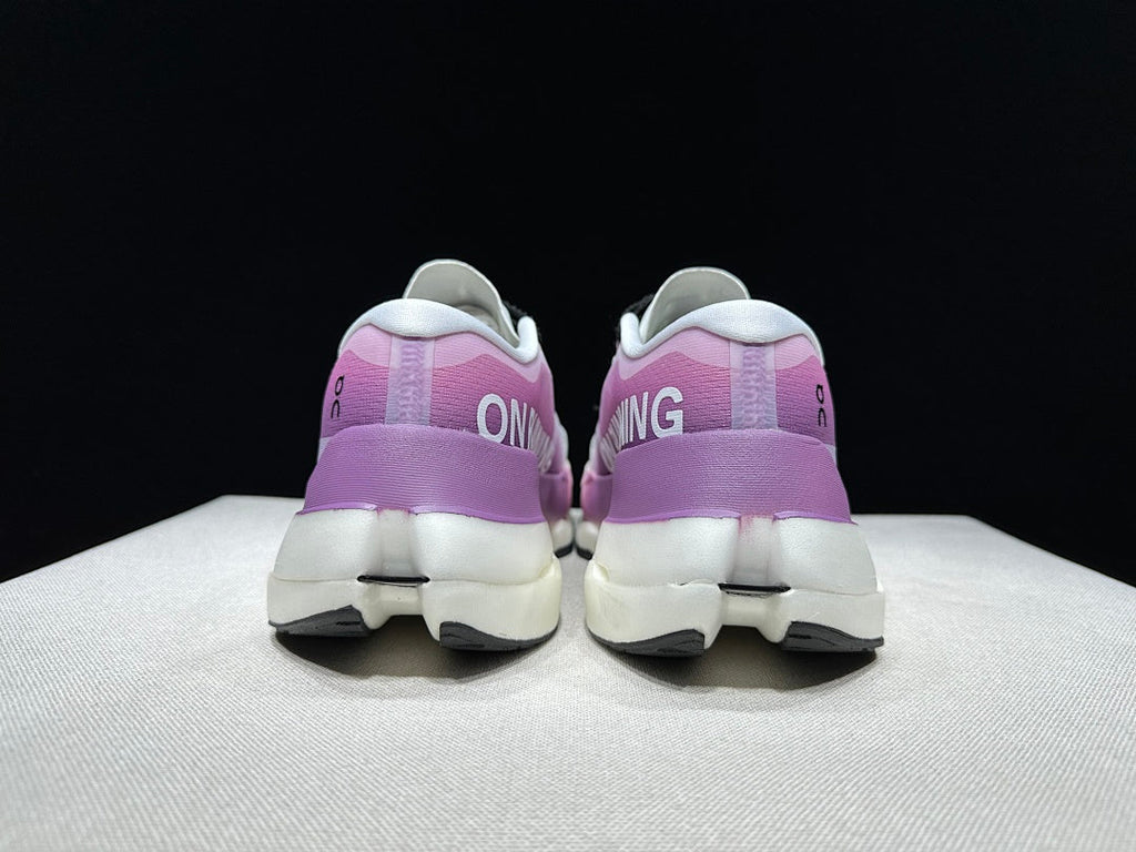 On Cloudboom Max White Purple Running Sneakers