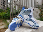 Jordan 6 High-Top Sneakers in Blue Washed Denim