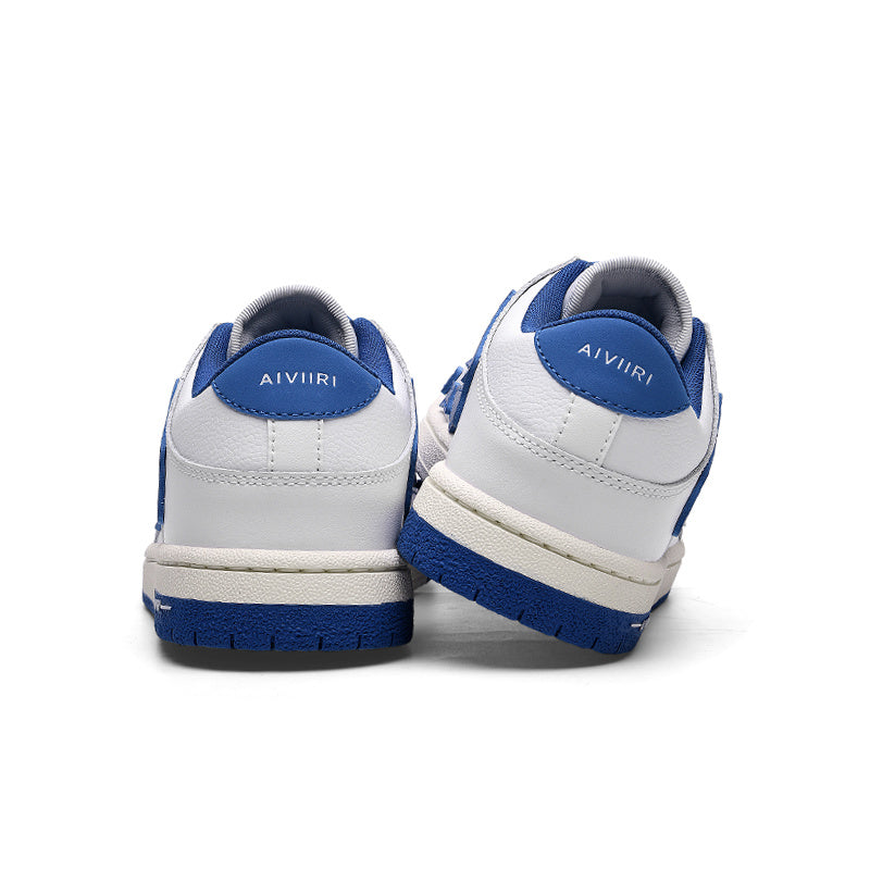 White and Blue Low-Top Sneakers MFS003-123