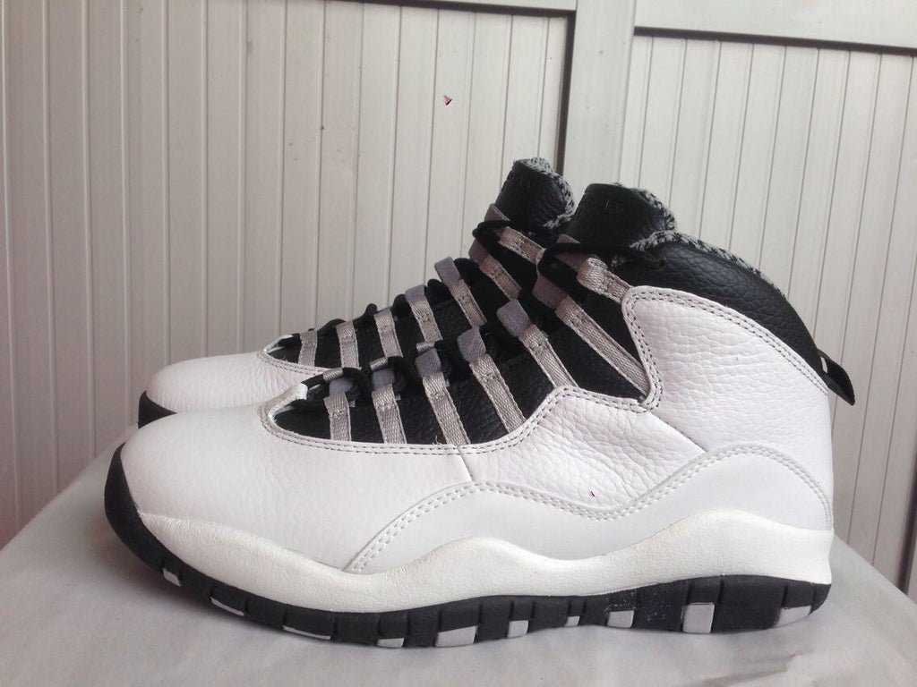 Air Jordan 10 High-Top Sneakers in White and Black